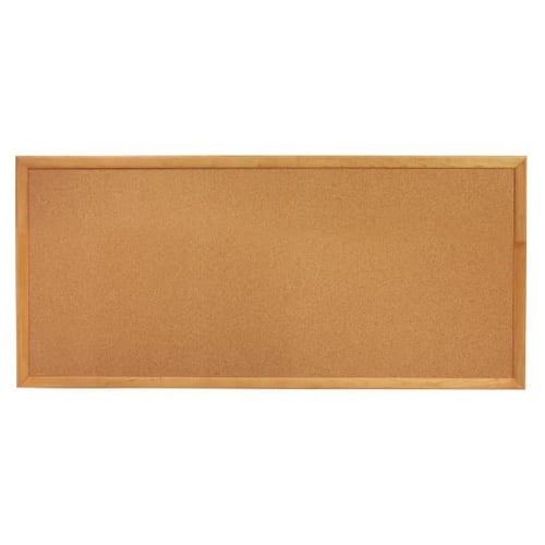 Quartet 12" x 36" Standard Cork Bulletin Board with Oak Frame - 300