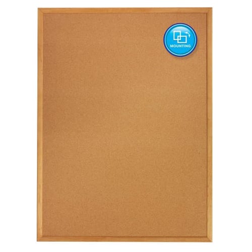 Quartet 24" x 18" Standard Cork Bulletin Board with Oak Frame - 301