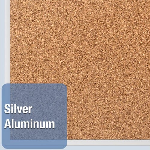Quartet Standard 60" x 34" Natural Cork Bulletin Board with Silver Frame - 2305