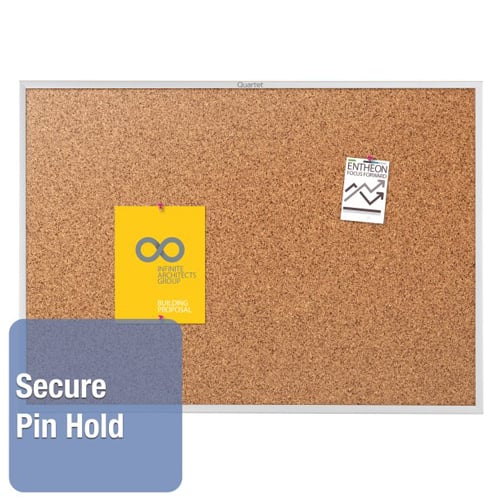 Quartet Standard Natural Cork Bulletin Boards with Silver Frame