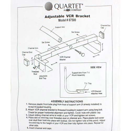 Quartet VCR/DVD Player Bracket For TV Mounts - 87500