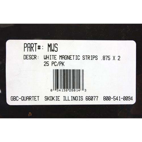 Quartet White Magnetic Strips 25pk