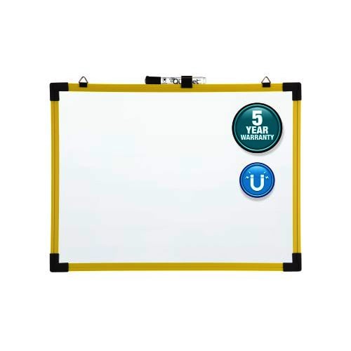 Quartet 9" x 6" Industrial Magnetic Whiteboard with Yellow Plastic Frame- 724123
