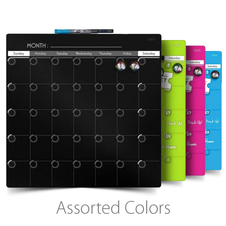 Quartet 14" x 14" Assorted Color 1-Month  Magnetic Dry-Erase Calendar Frameless Board
