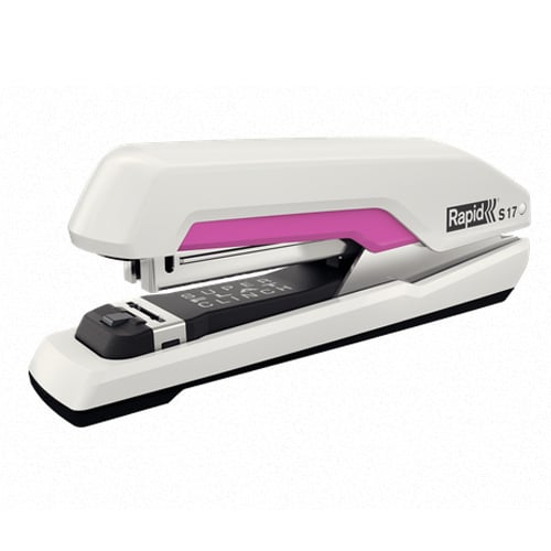 Rapid S17 White/Pink Supreme SuperFlatClinch Fullstrip Stapler - RPD5000597