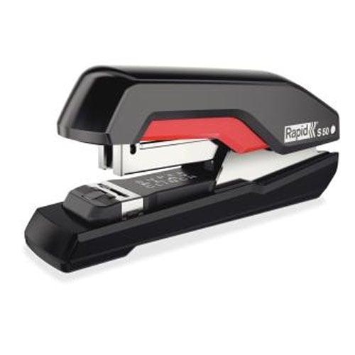 Rapid S50 Black/Red Supreme SuperFlatClinch Halfstrip Stapler - RPD5000599