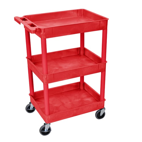 Luxor 36.5" High 3-Shelf Tub Utility Cart