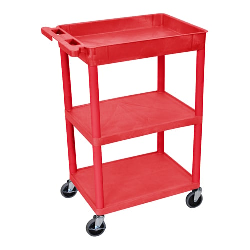 Luxor Top Tub and Middle/Bottom Flat Shelf Utility Cart