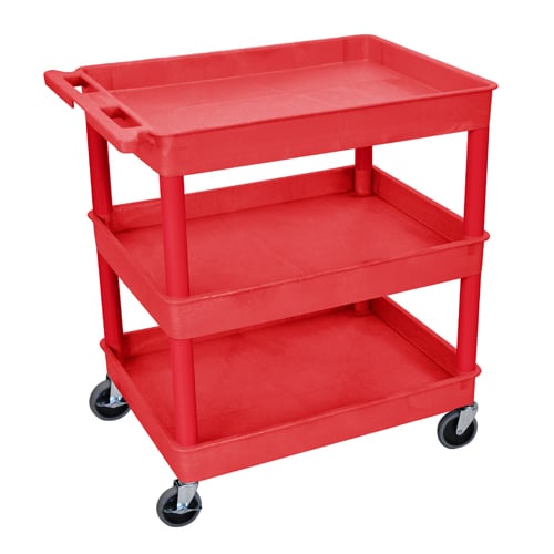 Luxor 3-Shelf Large Tub Utility Cart
