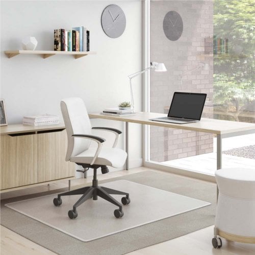 46" x 60" Deflecto® SuperMat Clear Chair Mat for Carpet (Frequent Use) with Beveled Edge - CM14443FCOM