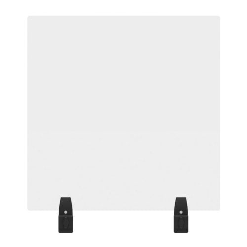 Luxor RECLAIM Clear Acrylic 24" x 24" Clamp-On Sneeze Guard Cubicle Wall Extender