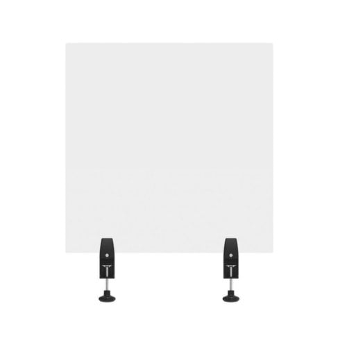 Luxor RECLAIM Clear Acrylic 24" x 24" Clamp-On Sneeze Guard Desk Divider