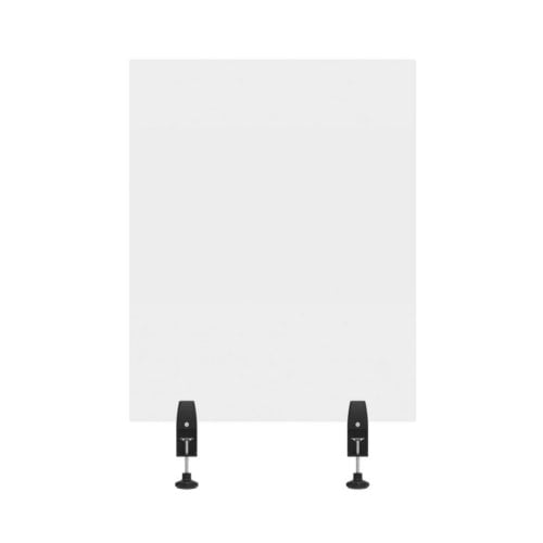Luxor RECLAIM Clear Acrylic 24" x 30" Clamp-On Sneeze Guard Desk Divider