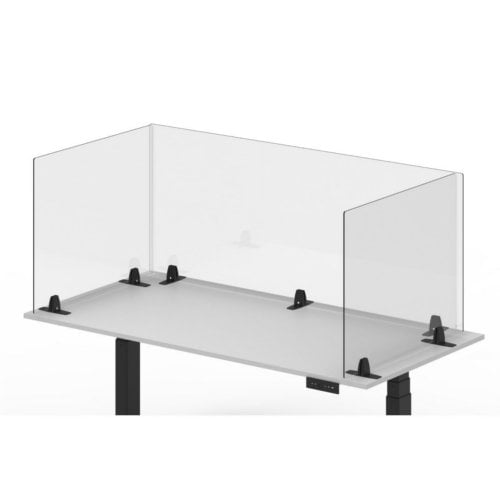 Luxor RECLAIM Clear Acrylic 24" x 30" Tabletop Sneeze Guard Desk Divider