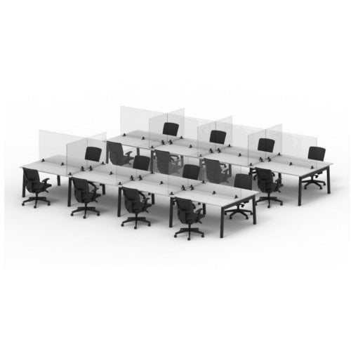 Luxor RECLAIM Clear Acrylic 24" x 30" Tabletop Sneeze Guard Desk Divider