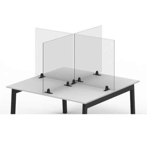 Luxor RECLAIM Clear Acrylic 24" x 30" Tabletop Sneeze Guard Desk Divider