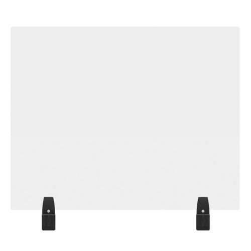 Luxor RECLAIM Clear Acrylic 30" x 24" Clamp-On Sneeze Guard Cubicle Wall Extender