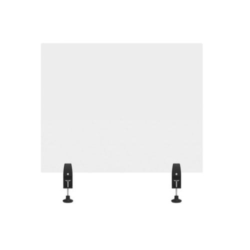 Luxor RECLAIM Clear Acrylic 30" x 24" Clamp-On Sneeze Guard Desk Divider