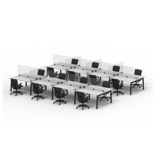 Luxor RECLAIM Clear Acrylic 30" x 24" Tabletop Sneeze Guard Desk Divider