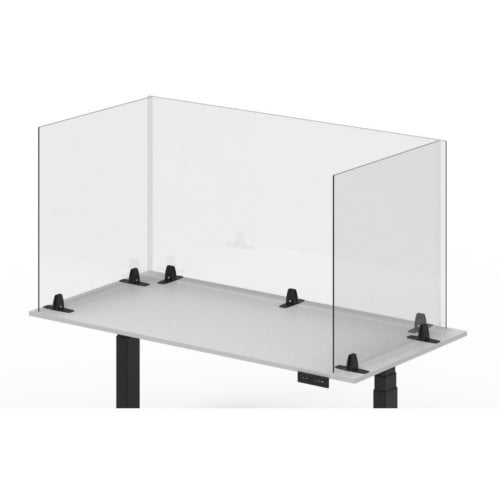 Luxor RECLAIM Clear Acrylic 30" x 30" Tabletop Sneeze Guard Desk Divider