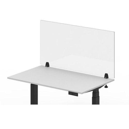 Luxor RECLAIM Clear Acrylic 48" x 24" Clamp-On Sneeze Guard Desk Divider
