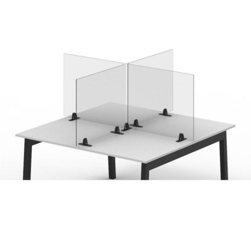 Luxor RECLAIM Clear Acrylic 48" x 24" Tabletop Sneeze Guard Desk Divider