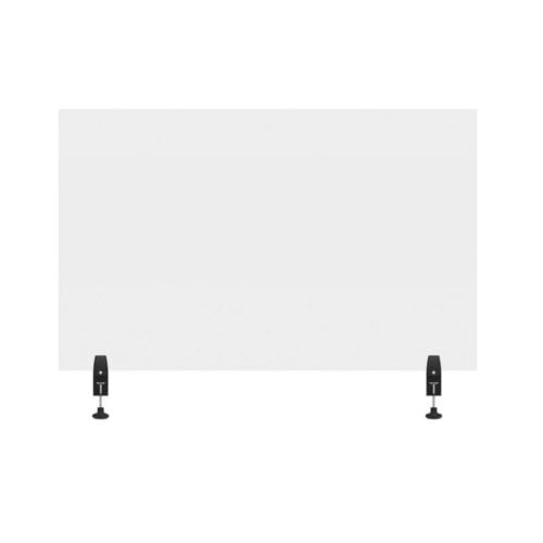 Luxor RECLAIM Clear Acrylic 48" x 30" Clamp-On Sneeze Guard Desk Divider