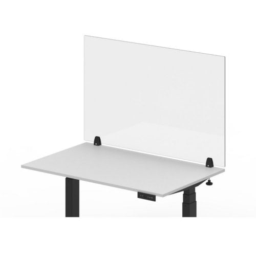 Luxor RECLAIM Clear Acrylic 48" x 30" Clamp-On Sneeze Guard Desk Divider