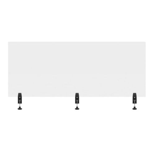 Luxor RECLAIM Clear Acrylic 60" x 24" Clamp-On Sneeze Guard Desk Divider