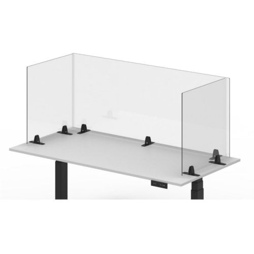 Luxor RECLAIM Clear Acrylic 60" x 24" Tabletop Sneeze Guard Desk Divider