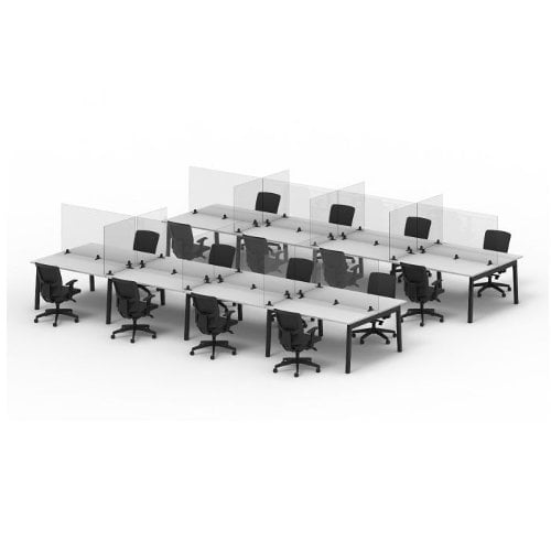 Luxor RECLAIM Clear Acrylic 60" x 24" Tabletop Sneeze Guard Desk Divider