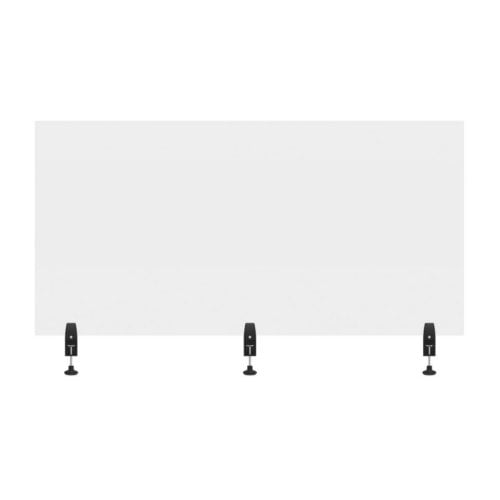 Luxor RECLAIM Clear Acrylic 60" x 30" Clamp-On Sneeze Guard Desk Divider