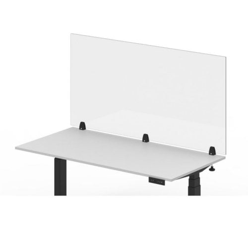 Luxor RECLAIM Clear Acrylic 60" x 30" Clamp-On Sneeze Guard Desk Divider