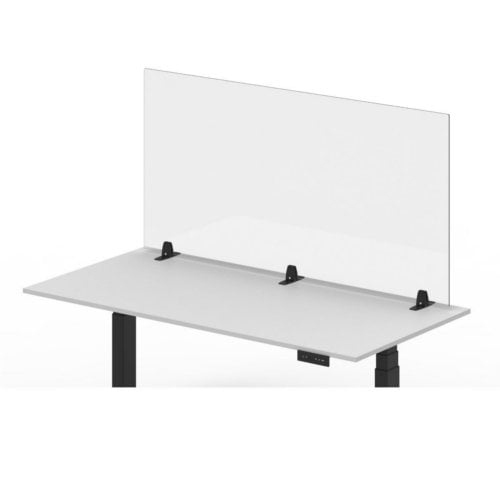 Luxor RECLAIM Clear Acrylic 60" x 30" Tabletop Sneeze Guard Desk Divider