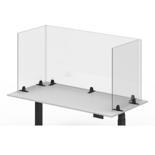 Luxor RECLAIM Clear Acrylic 60" x 30" Tabletop Sneeze Guard Desk Divider