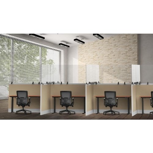 Luxor RECLAIM Clear Acrylic Clamp-On Sneeze Guard Cubicle Wall Extenders