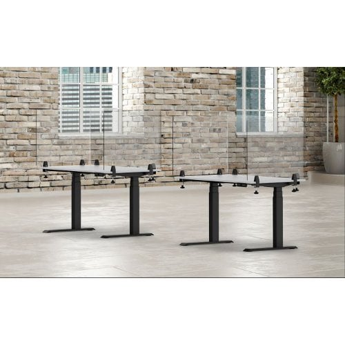 Luxor RECLAIM Frosted Acrylic Clamp-On Sneeze Guard Desk Dividers