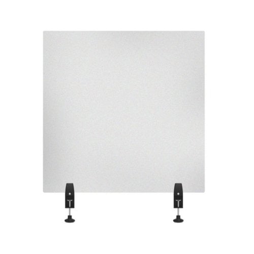 Luxor RECLAIM Frosted Acrylic 30" x 30" Clamp-On Sneeze Guard Desk Divider