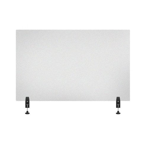 Luxor RECLAIM Frosted Acrylic 48" x 30" Clamp-On Sneeze Guard Desk Divider