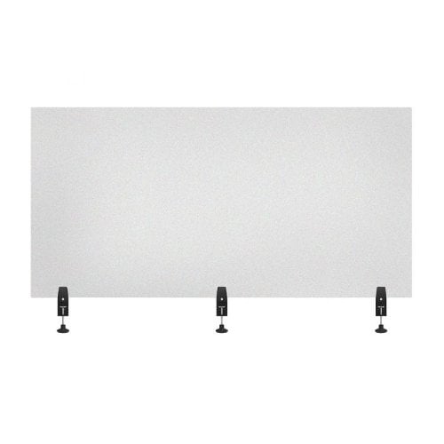 Luxor RECLAIM Frosted Acrylic 60" x 30" Clamp-On Sneeze Guard Desk Divider