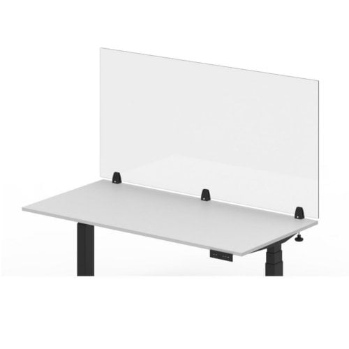 Luxor RECLAIM Frosted Acrylic 60" x 30" Clamp-On Sneeze Guard Desk Divider