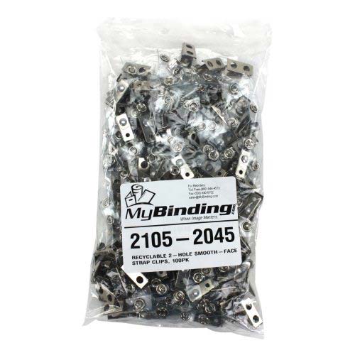 Recyclable 2-Hole Smooth-Face Strap Clips - 100pk
