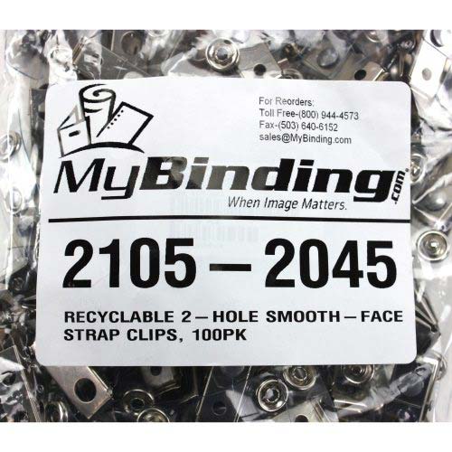 Recyclable 2-Hole Smooth-Face Strap Clips - 100pk