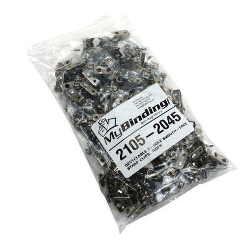 Recyclable 2-Hole Smooth-Face Strap Clips - 100pk