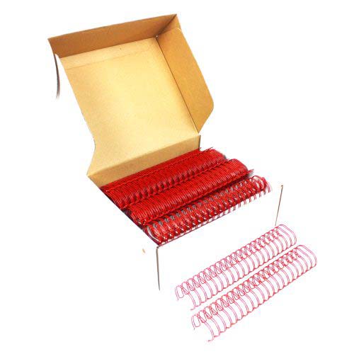 Red 1-1/4" 2:1 Pitch Twin Loop Wire - 100pk