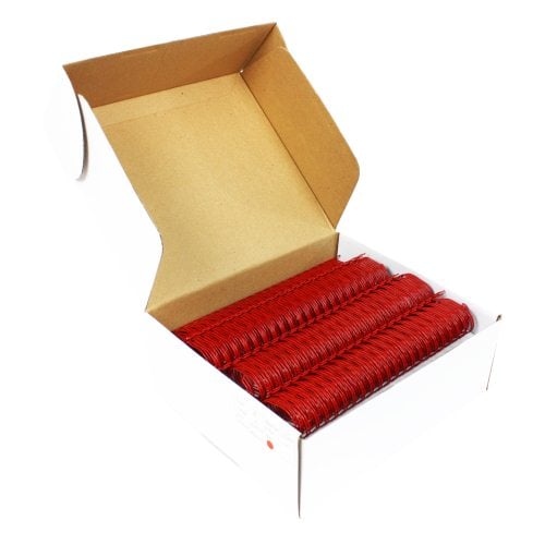 Red 1-1/4" 2:1 Pitch Twin Loop Wire - 100pk