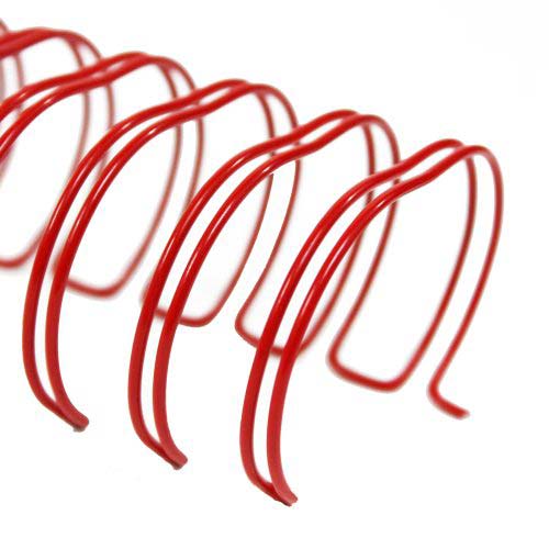 Red 1-1/4" 2:1 Pitch Twin Loop Wire - 100pk