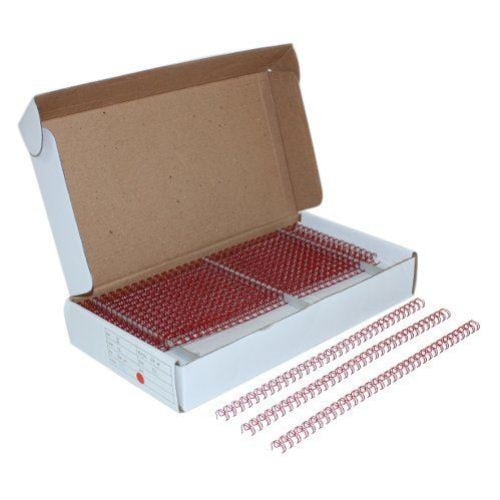 Red 1/4" 3:1 Pitch Twin Loop Wire - 100pk