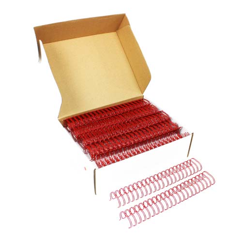 Red 1" 2:1 Pitch Twin Loop Wire - 50pk