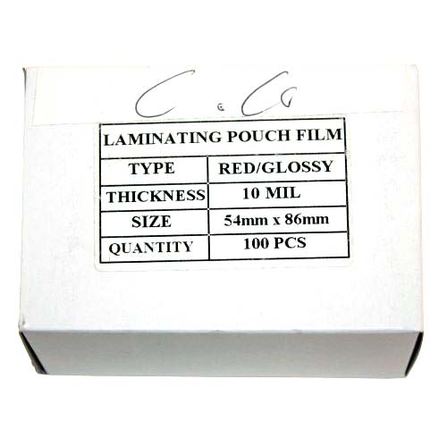 Red 10mil Credit Card Laminating Pouches - 100pk